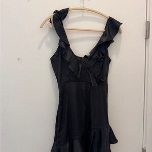 Majorelle Elegant Black Ruffle Dress